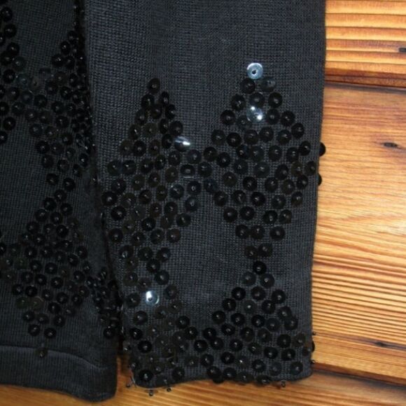 Vintage Black Sequin Cardigan Sweater - Picture 4 of 8